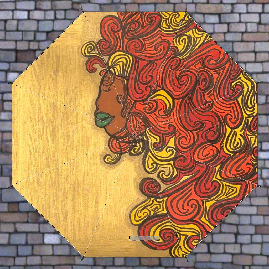 “Her”Umbrella - Melanin Queen Goddess Lioness Hair Protection Design