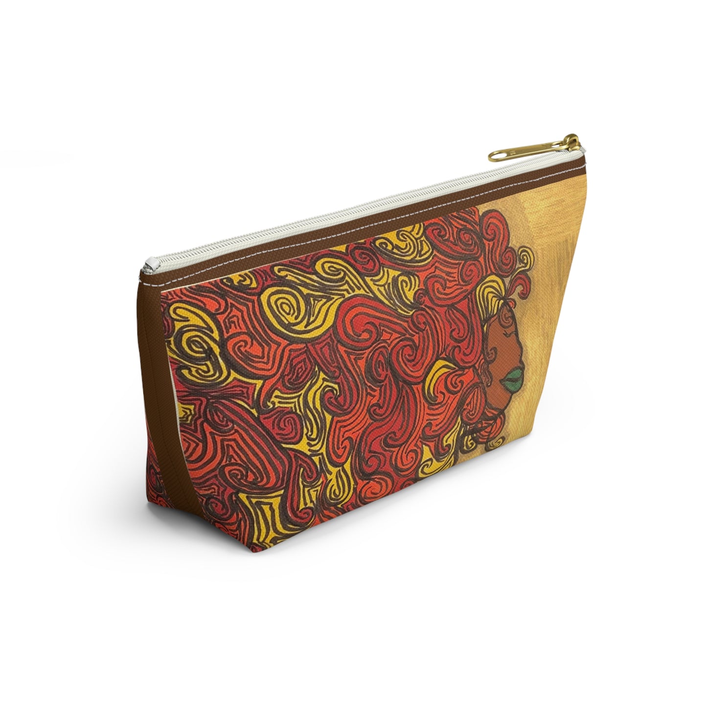 “Her”Cosmetic Bag - Melanin Queen Lioness Accessory Pouch w T-bottom