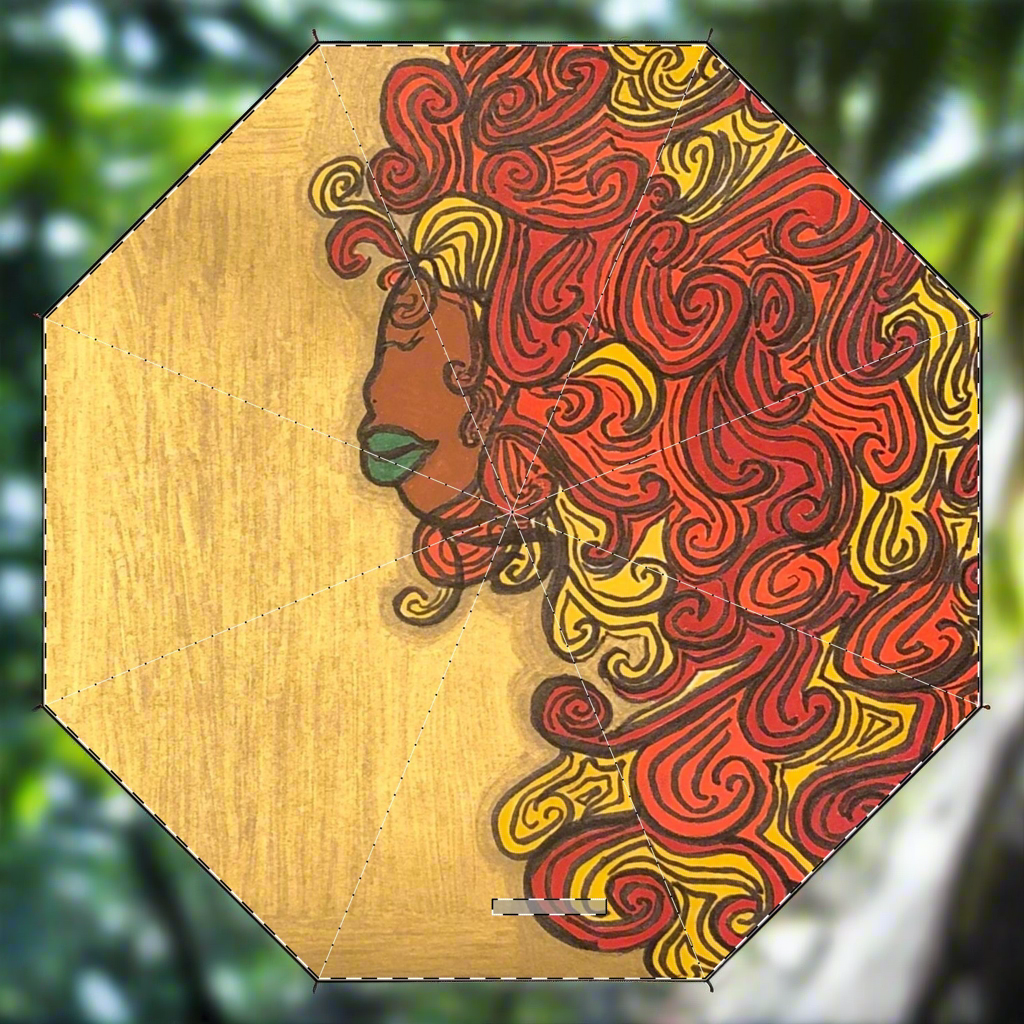“Her”Umbrella - Melanin Queen Goddess Lioness Hair Protection Design